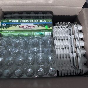 Lot of 25 Empty Egg Cartons, 12,18,24count, pulp paper, Clean Clastic Containers